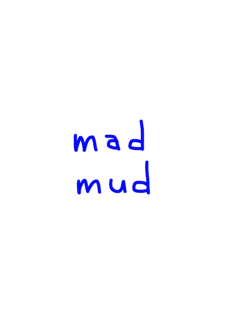 mad/mud 似た英単語/似ている英単語　画像