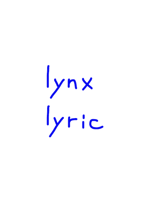 lynx/lyric　似た英単語/似ている英単語　画像