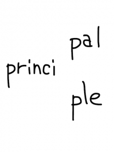 principal/principle　似た英単語/似ている英単語　画像