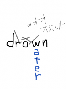 drawn/drone/drown　似た英単語/似ている英単語　画像