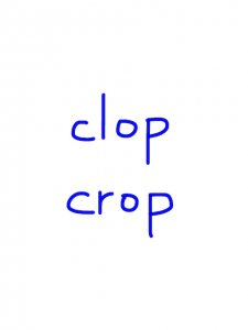 clop/crop　似た英単語/似ている英単語　画像