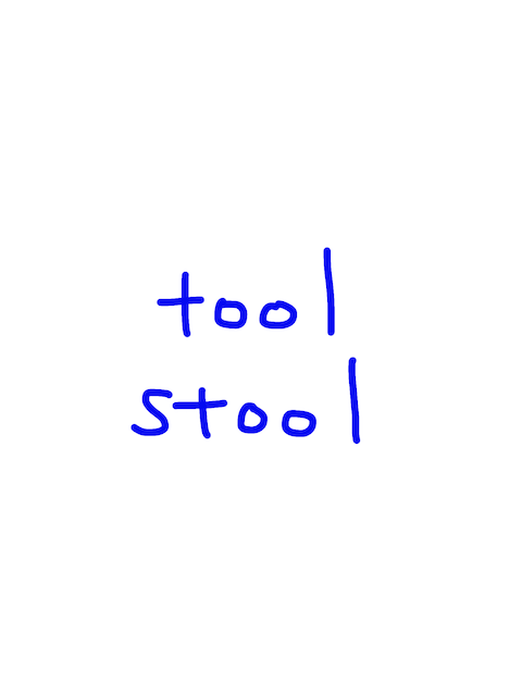 tool/stool　似た英単語/似ている英単語　画像