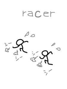 racer/razor/eraser　似た英単語/似ている英単語　画像