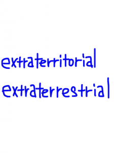 extraterritorial/extraterrestrial　似た英単語/似ている英単語　画像
