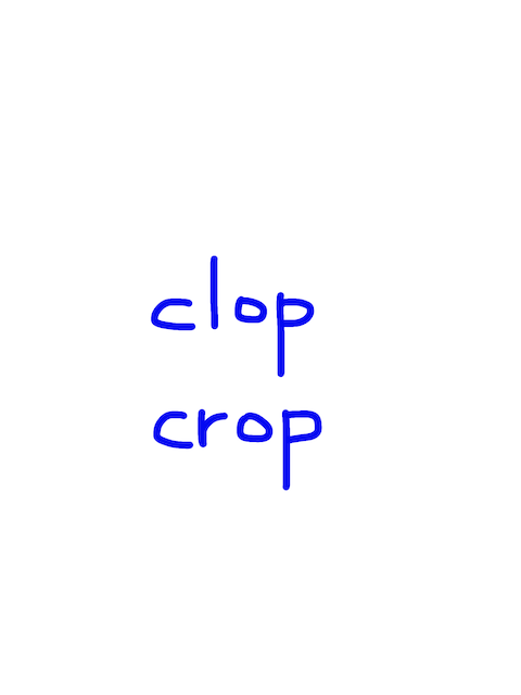 clop/crop　似た英単語/似ている英単語　画像