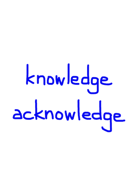 knowledge/acknowledge　似た英単語/似ている英単語　画像