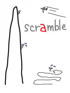 ramble/rumble/scramble　似た英単語/似ている英単語　画像