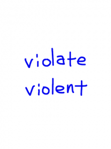 violate/violent　似た英単語/似ている英単語　画像