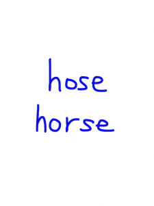 hose/horse　似た英単語/似ている英単語　画像