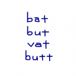 bat/but/vat/butt　似た英単語/似ている英単語　画像