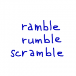 ramble/rumble/scramble　似た英単語/似ている英単語　画像