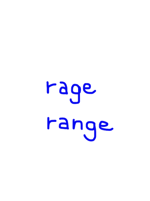 rage/range　似た英単語/似ている英単語　画像