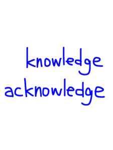 knowledge/acknowledge　似た英単語/似ている英単語　画像