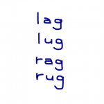 lag/lug/rag/rug　似た英単語/似ている英単語　画像