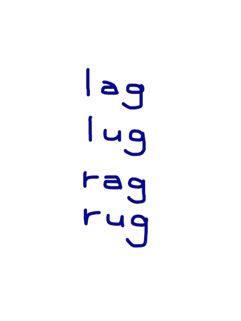 lag/lug/rag/rug　似た英単語/似ている英単語　画像