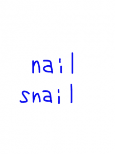 nail/snail　似た英単語/似ている英単語　画像