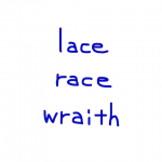 lace/race/wraith　似た英単語/似ている英単語　画像