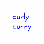 curly/curry　似た英単語/似ている英単語　画像