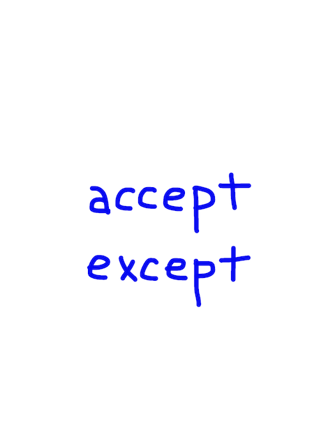 accept/except　似た英単語/似ている英単語　画像