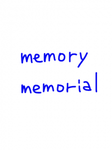 memory/memorial　似た英単語/似ている英単語　画像