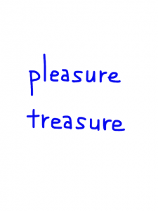 pleasure/treasure　似た英単語/似ている英単語　画像