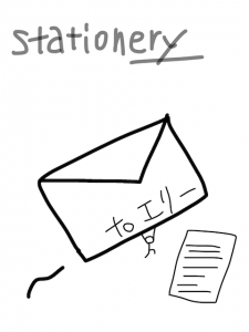 stationary/stationery　似た英単語/似ている英単語　画像