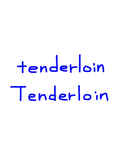 tenderloin/Tenderloin　似た英単語/似ている英単語　画像