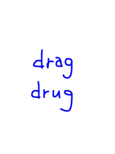 drag/drug　似た英単語/似ている英単語　画像