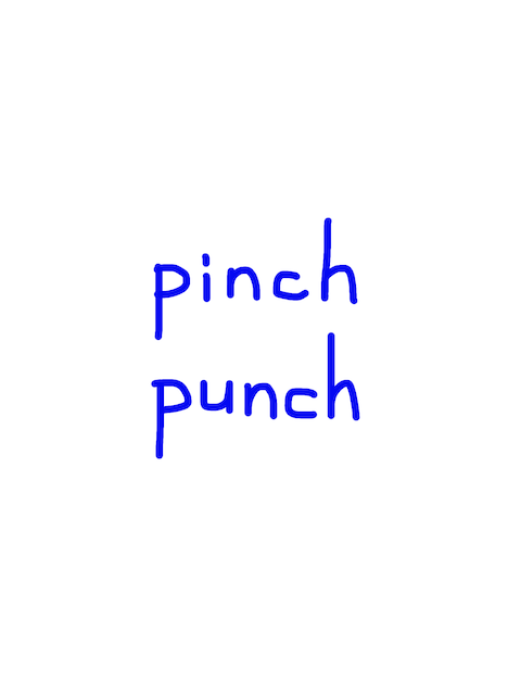 pinch/punch　似た英単語/似ている英単語　画像