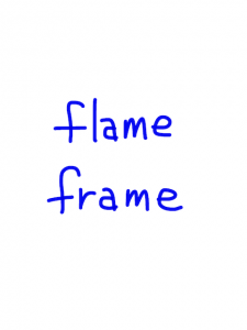 flame/frame　似た英単語/似ている英単語　画像