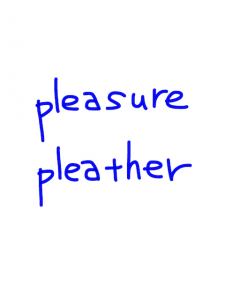 pleasure/pleather　似た英単語/似ている英単語　画像