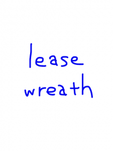 lease/wreath　似た英単語/似ている英単語　画像