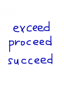 exceed/proceed/succeed　似た英単語/似ている英単語　画像