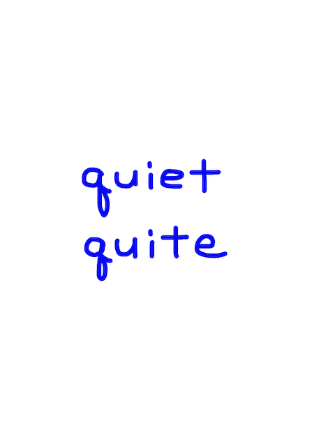 quiet/quite　似た英単語/似ている英単語　画像