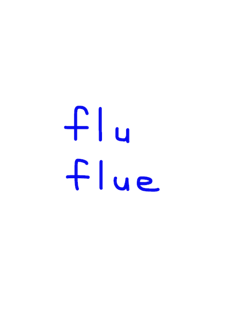 flu/flue　似た英単語/似ている英単語　画像