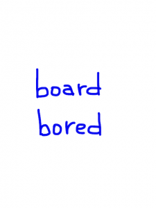 board/bored　似た英単語/似ている英単語　画像