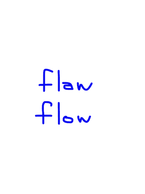 flaw/flow　似た英単語/似ている英単語　画像