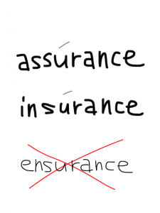 assure/ensure/insure　似た英単語/似ている英単語　画像