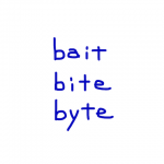 bait/bite/byte　似た英単語/似ている英単語　画像