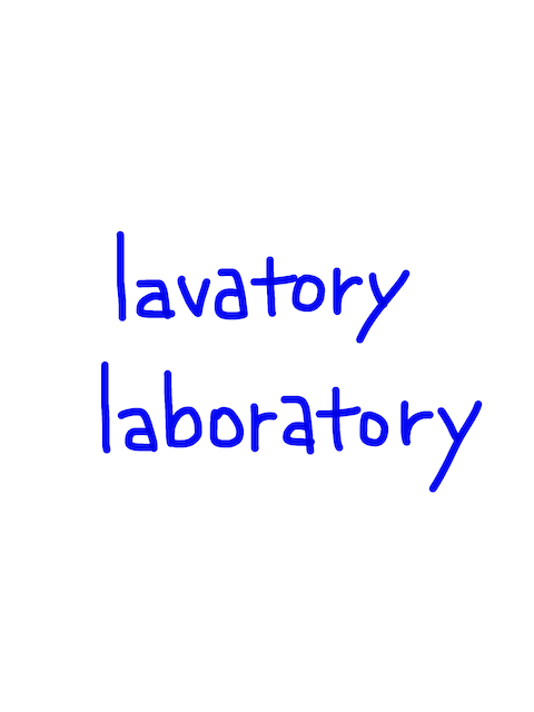 lavatory/laboratory　似た英単語/似ている英単語　画像