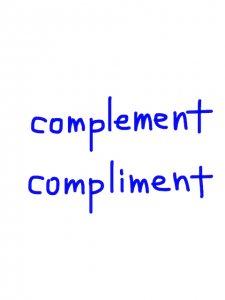 complement/compliment　似た英単語/似ている英単語　画像