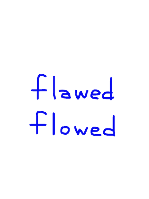 flawed/flowed　似た英単語/似ている英単語　画像