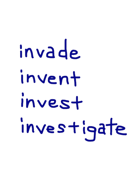 invade/invent/invest/investigate　似た英単語/似ている英単語　画像