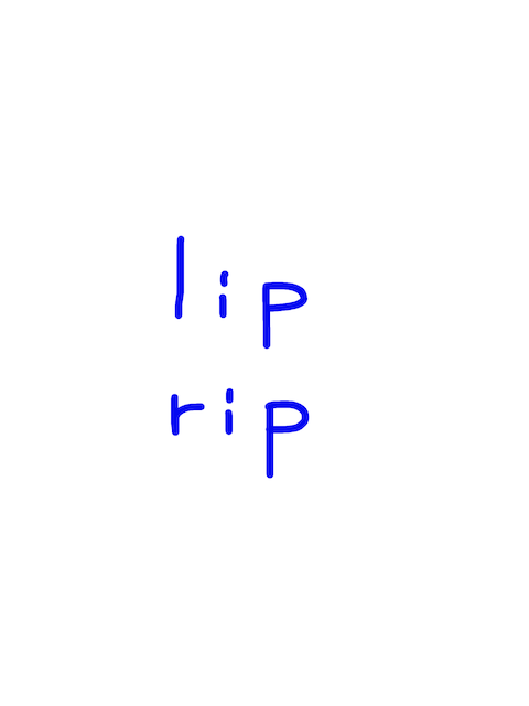 lip/rip　似た英単語/似ている英単語　画像