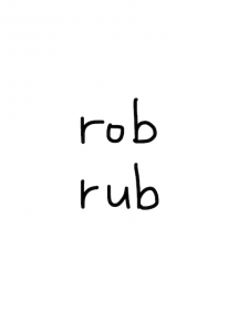 robber/rubber　似た英単語/似ている英単語　画像