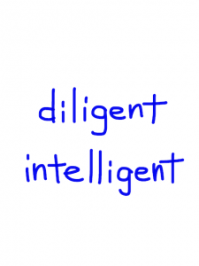 diligent/intelligent　似た英単語/似ている英単語　画像