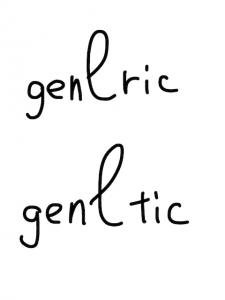 generic/genetic　似た英単語/似ている英単語　画像