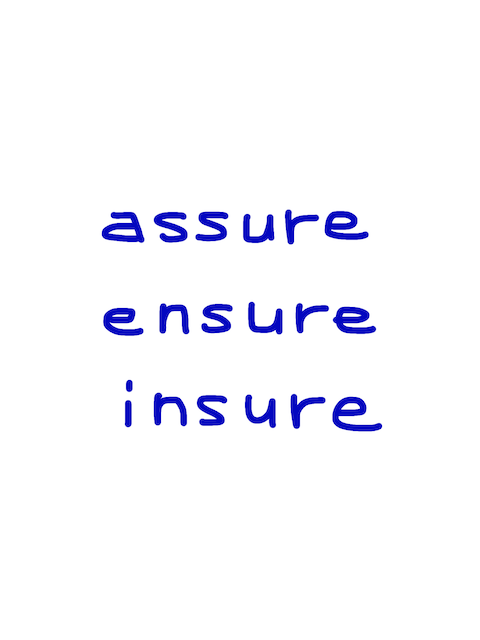 assure/ensure/insure　似た英単語/似ている英単語　画像