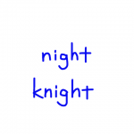 night/knight　似た英単語/似ている英単語　画像