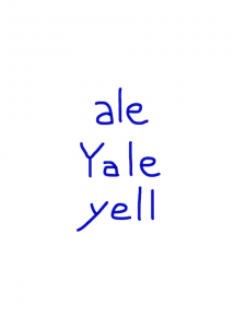 ale/Yale/yell　似た英単語/似ている英単語　画像